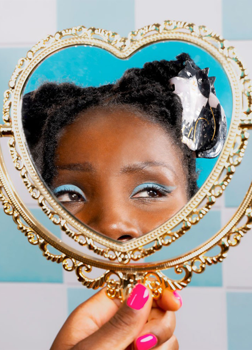 黑白賓士貓造型髮抓